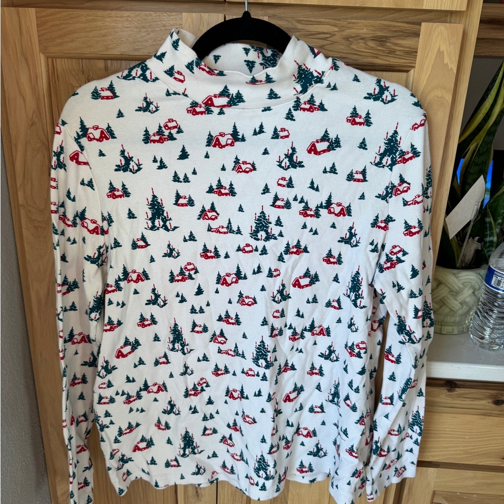 White Stag Holiday Print Long Sleeve Shirt - Red, Green, White